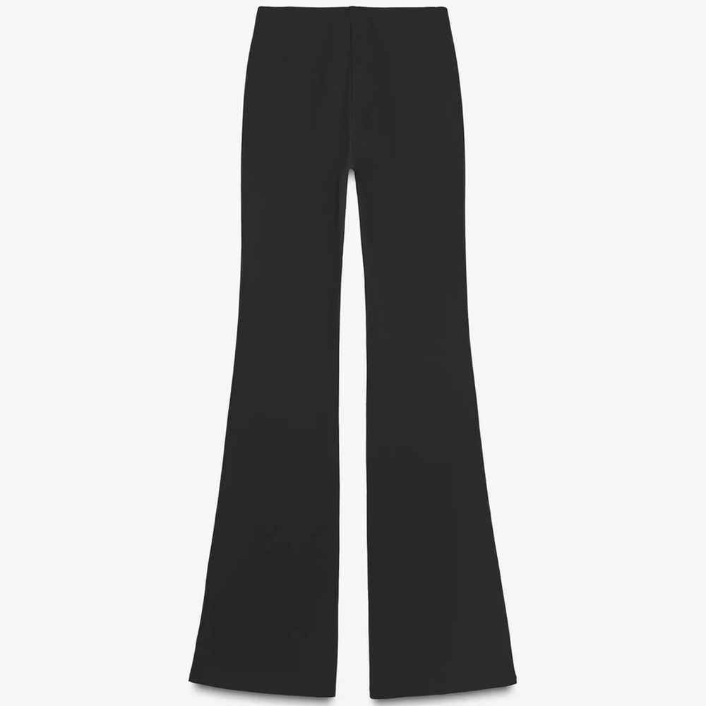 ZARA CREPE HIGH WAIST FLARE PANT IN BLACK